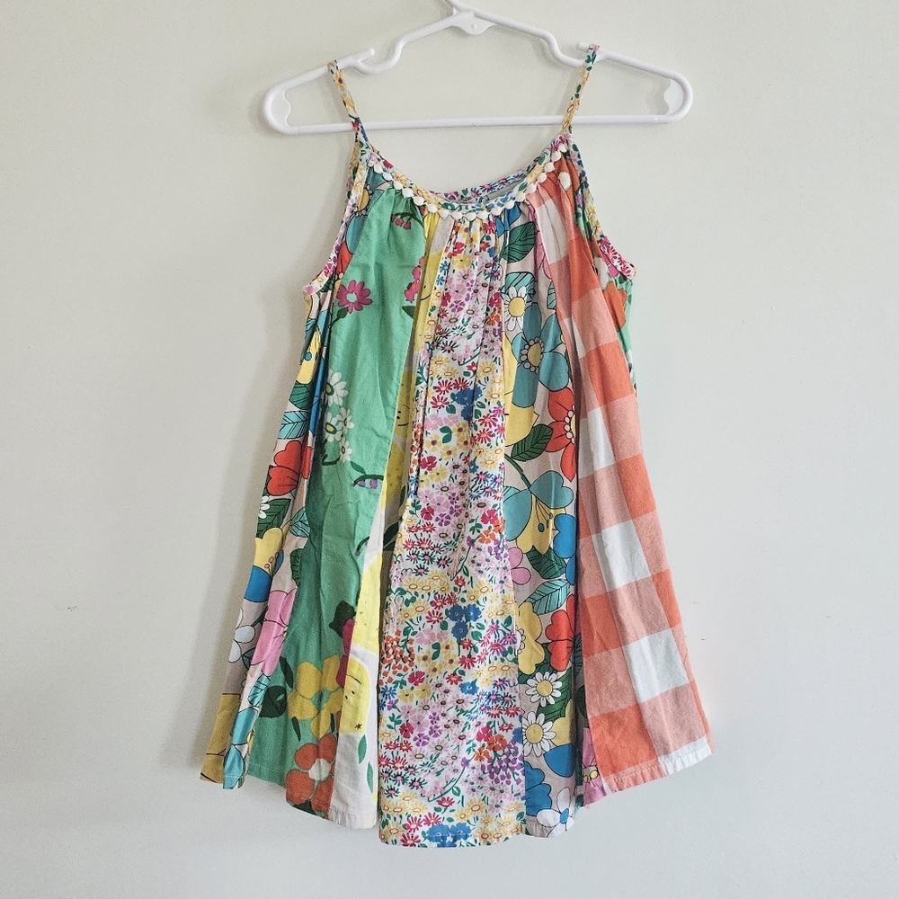 SOLD-- Next Floral Patterned Lemon Patchwork Dress, Size 3-4
